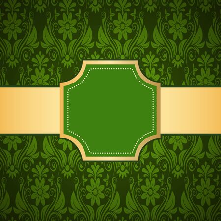 Ornamental colored luxury background with golden frame. Template for designのイラスト素材
