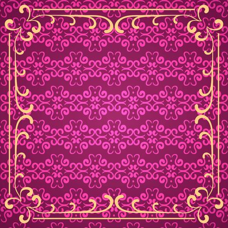 Invitation vintage card. Golden luxury background with frame. Template for designの写真素材