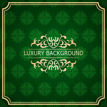 Invitation vintage card. Golden luxury background with frame. Template for designのイラスト素材