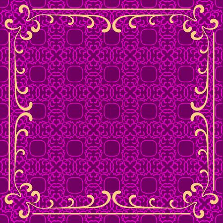 Invitation vintage card. Golden luxury background with frame. Template for designのイラスト素材