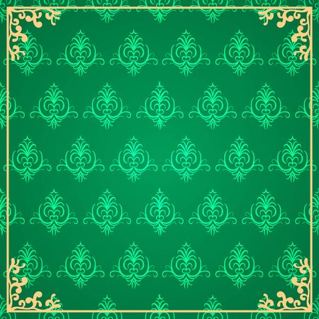 Invitation vintage card. Golden luxury background with frame. Template for designのイラスト素材