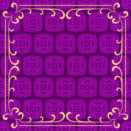 Invitation vintage card. Golden luxury background with frame. Template for designのイラスト素材
