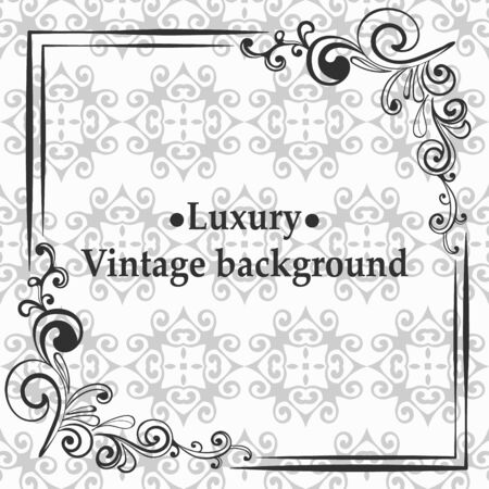 Luxury gray ornament and vintage frame.のイラスト素材