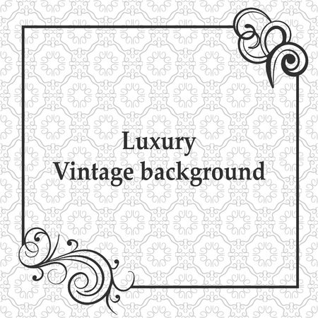 Decorative Background with antique, luxury gray ornament and vintage frame.のイラスト素材