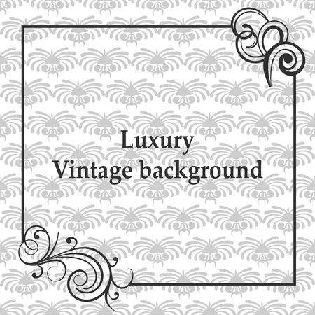 Luxury Background with antique, luxury gray ornament and vintage frame.のイラスト素材