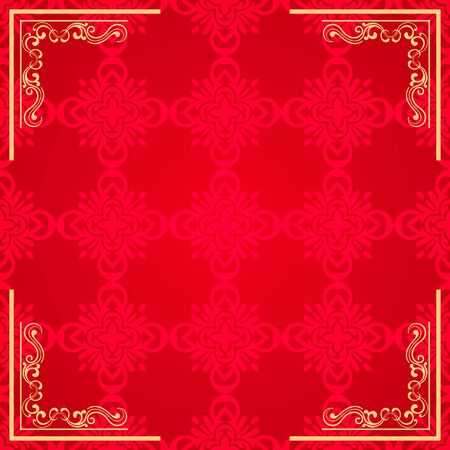 Invitation vintage card. Golden luxury background with frame. Template for designのイラスト素材