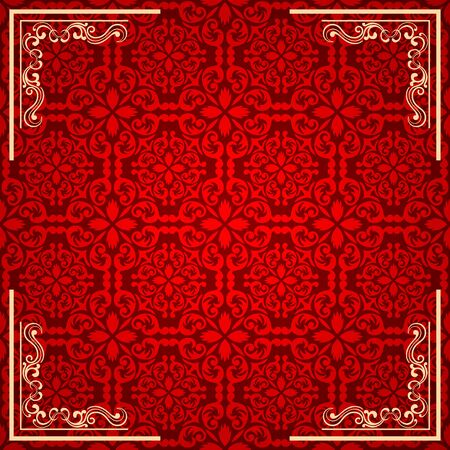 Invitation vintage card. Golden luxury background with frame. Template for designのイラスト素材