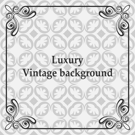 Creative Background with antique, luxury gray ornament and vintage frameのイラスト素材