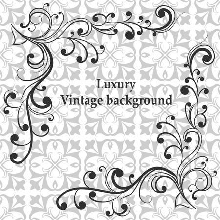 Creative luxury gray ornament and vintage frameのイラスト素材