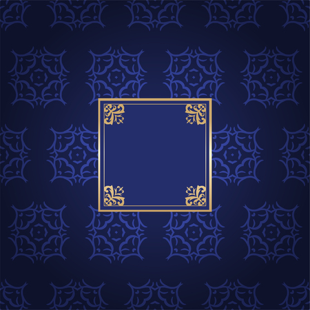 Vintage golden frame on colored ornamental luxury backgroundのイラスト素材