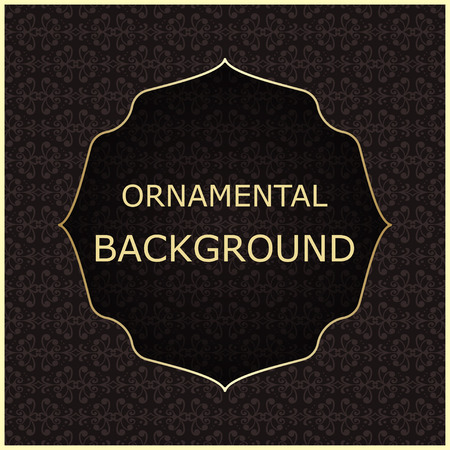 A luxury vintage vector card. Color background with beautiful ornaments and golden screen frame.のイラスト素材