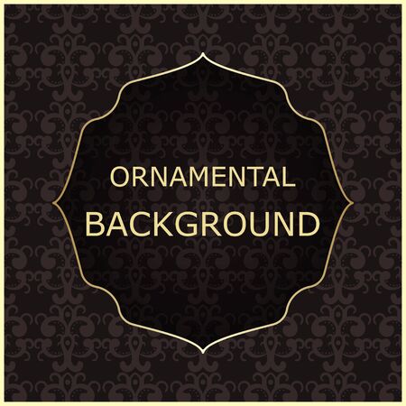 A luxury vintage vector card. Color background with beautiful ornaments and golden screen frame.のイラスト素材