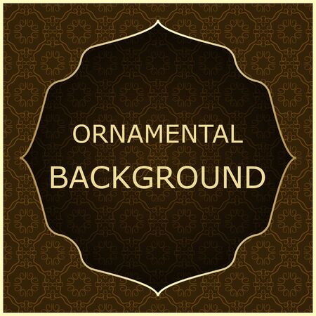 A luxury vintage vector card. Color background with beautiful ornaments and golden screen frame.のイラスト素材