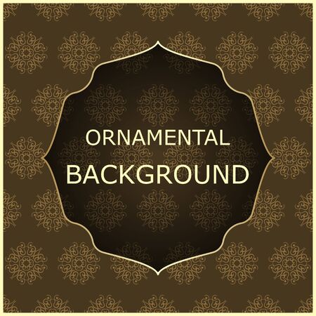A luxury vintage vector card. Color background with beautiful ornaments and golden screen frame.のイラスト素材
