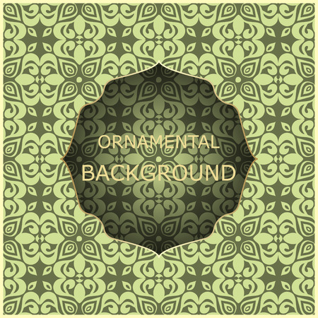 A luxury vintage vector card. Color background with beautiful ornaments and golden screen frame.のイラスト素材