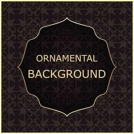 A luxury vintage vector card. Color background with beautiful ornaments and golden screen frame.のイラスト素材