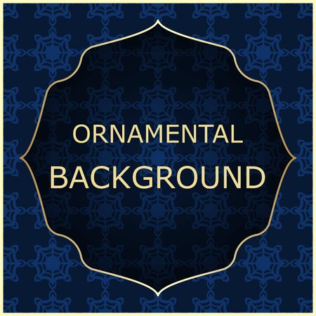 A luxury vintage vector card. Color background with beautiful ornaments and golden screen frame.のイラスト素材