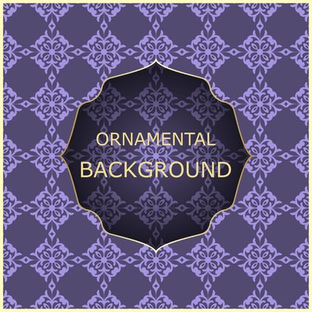 A luxury vintage vector card. Color background with beautiful ornaments and golden screen frame.のイラスト素材