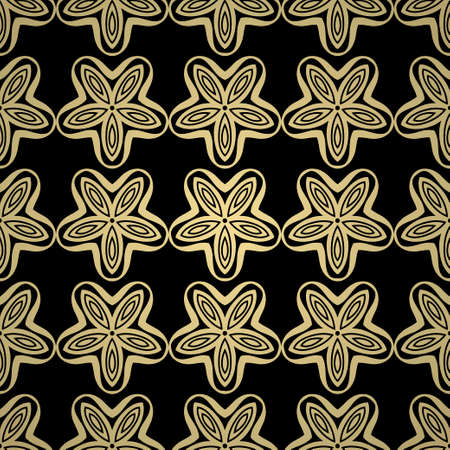 Golden background with abstract vintage ornament. Template for designのイラスト素材