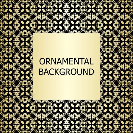 Golden background with vintage ornament.のイラスト素材