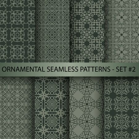 Vector illustration of ornamental seamless patterns set. Template for designのイラスト素材