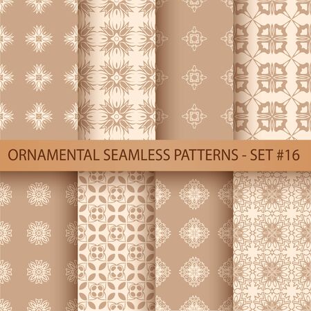 Vector illustration of ornamental seamless patterns set. Template for designのイラスト素材
