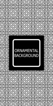 Vector black and white vintage ornamental background. Template for designのイラスト素材