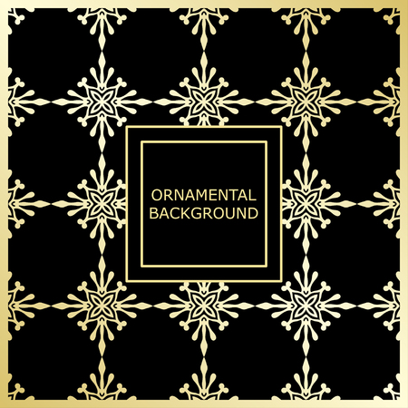 Golden ornamental pattern with vintage ornament. Template for designのイラスト素材