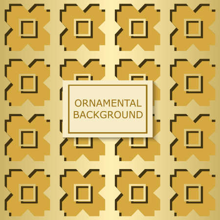 Ornamental geometrical golden background. Template for designのイラスト素材