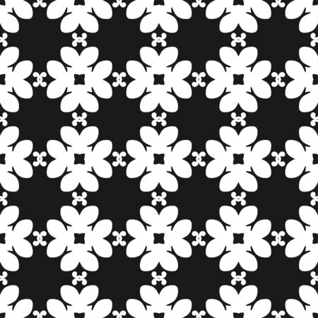 Floral geometrical wallpaper. Black and white pattern. Template for designのイラスト素材