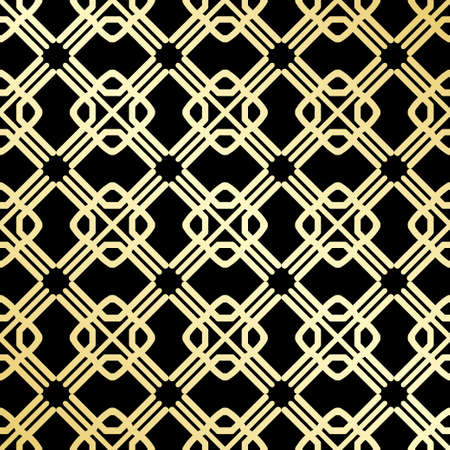 Ornamental wallpaper, vector luxury background. Vintage floral pattern on black with golden gradient.のイラスト素材