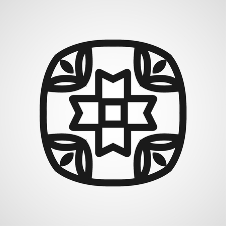 Ornamental black logo template design. Vector symbolのイラスト素材