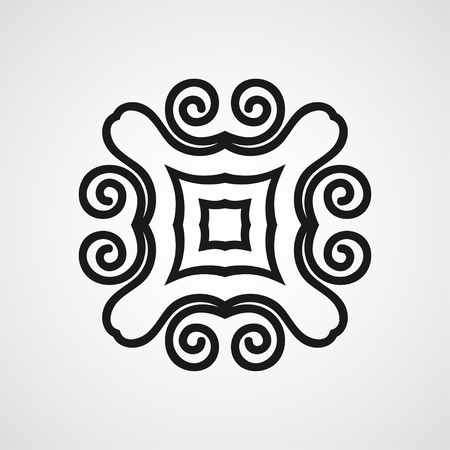 Ornamental black logo template design. Vector symbolのイラスト素材