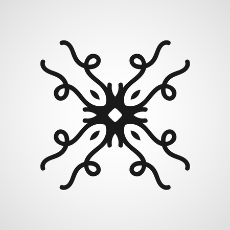 Ornamental black logo template design. Vector symbolのイラスト素材