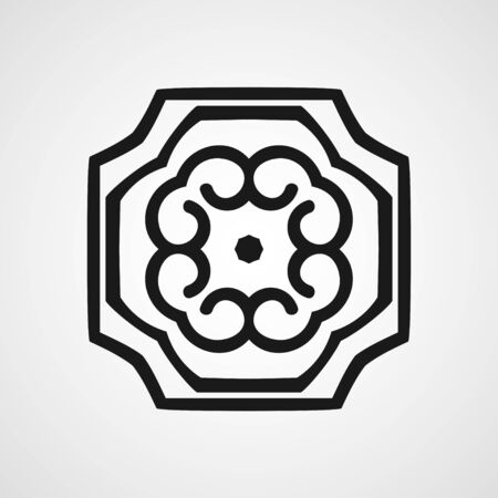 Ornamental black logo template design. Vector symbolのイラスト素材