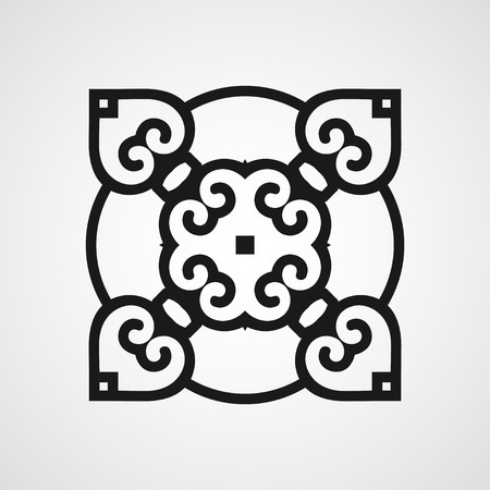 Ornamental black logo template design. Vector symbolのイラスト素材