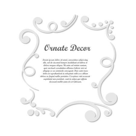 Vector decorative element for design. Frame template with place for text. Fine floral border. Lace decor. Elegant art for birthday and greeting card, wedding invitation.のイラスト素材