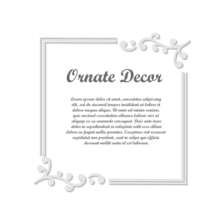 Vector decorative element for design. Frame template with place for text. Fine floral border. Lace decor. Elegant art for birthday and greeting card, wedding invitation.のイラスト素材