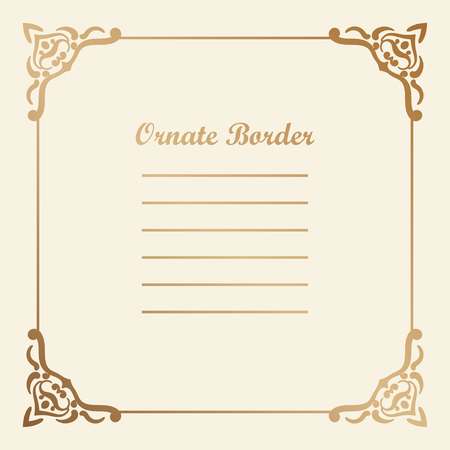 Vector decorative element for design. Frame template with place for text. Fine floral border. Lace decor. Elegant art for birthday and greeting card, wedding invitation.のイラスト素材