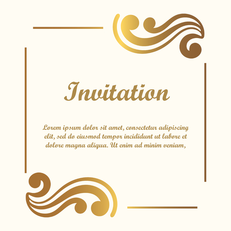 Vector decorative element for design. Frame template with place for text. Fine floral border. Lace decor. Elegant art for birthday and greeting card, wedding invitation.のイラスト素材