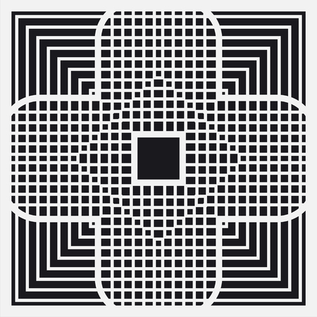 Black and white art deco ornamental background. Template for design. Vector illustrationのイラスト素材