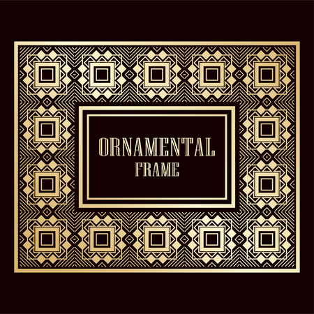 Art deco ornamental vintage frame. Template for design. Vector illustration eps10のイラスト素材