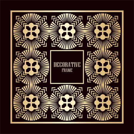 Art deco ornamental vintage frame. Template for design.のイラスト素材