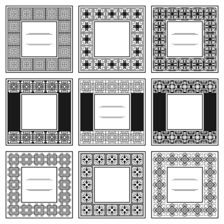 Vintage ornamental art deco frames set. Template for design. Vector illustration eps10のイラスト素材