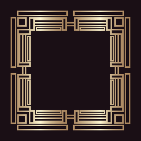 Vintage retro border and frame in Art Deco style. Template for your design. Vector illustration eps10のイラスト素材