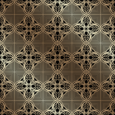 Golden ornamental seamless pattern. Template for design. Vector illustrationのイラスト素材
