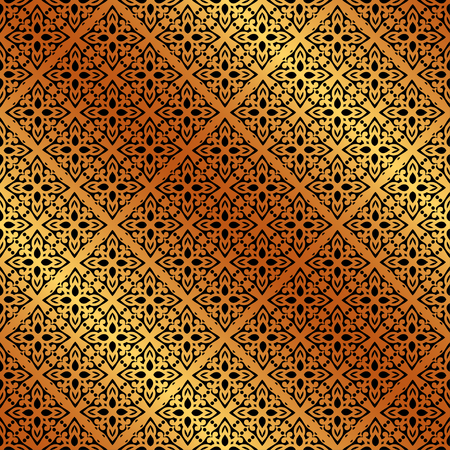Golden ornamental seamless pattern. Template for design. Vector illustrationのイラスト素材