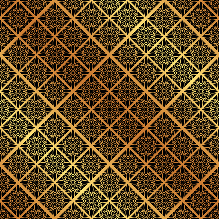 Golden ornamental seamless pattern. Template for design. Vector illustrationのイラスト素材