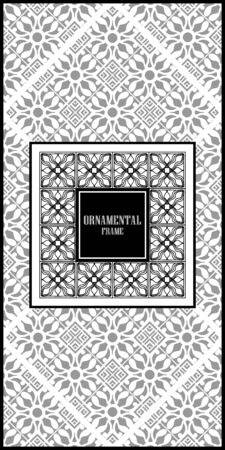 Vintage ornamental luxury background with frame. Template for design. Vector illustrationのイラスト素材