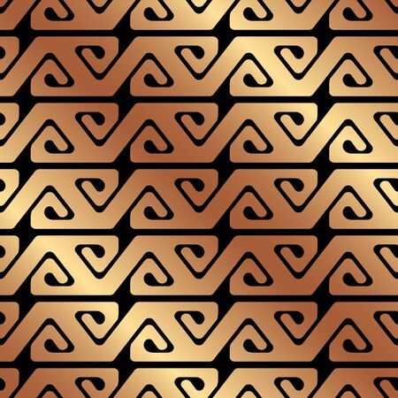 Seamless art-deco ornamental pattern with golden gradient. Template for design. Vector illustrationのイラスト素材